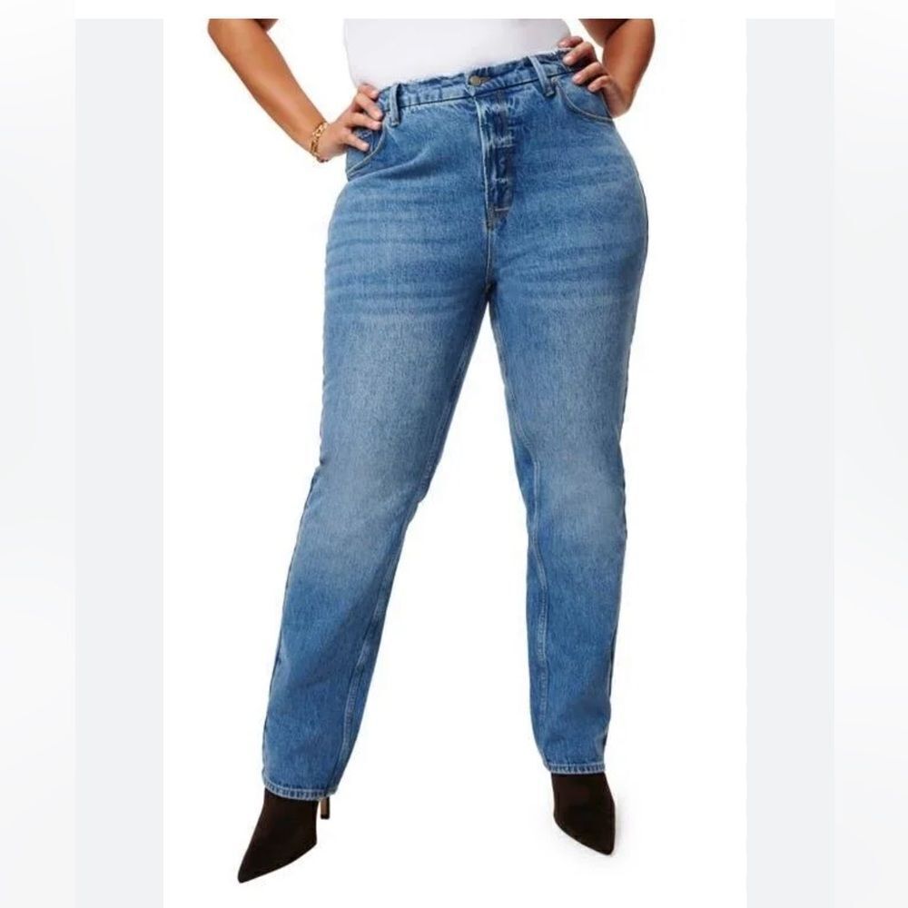 Good American 90s Icon Straight Leg Jeans